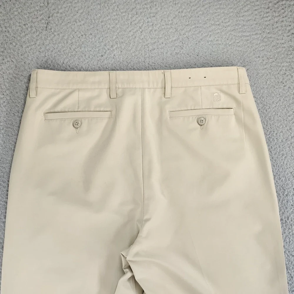 Footjoy Golf Pants Men 36x32 Beige Outdoor Stretch Performance Flat Front Preppy